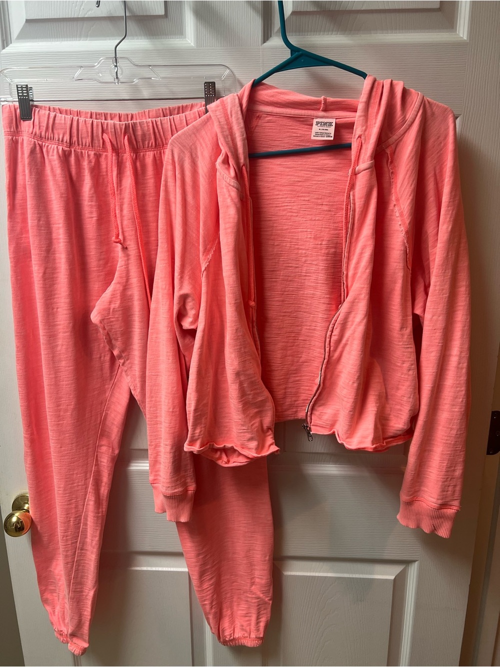 Soft Coral pants with Zip Hoodie